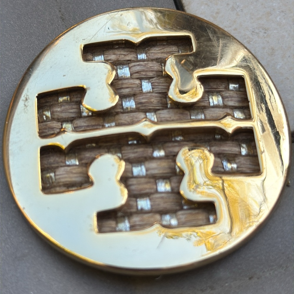 Gold and Brown Tory Burch Logo medallions replacement for flats